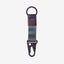 Navy, cream, and olive keychain clip with black leather