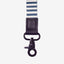 Navy, olive, and cream striped neck lanyard