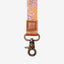 Orange floral wrist lanyard