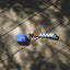 Blue and white checkered wrist lanyard