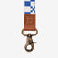 Blue and white checkered neck lanyard