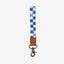 Blue and white checkered wrist lanyard
