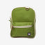 Green mini-backpack with cream trims