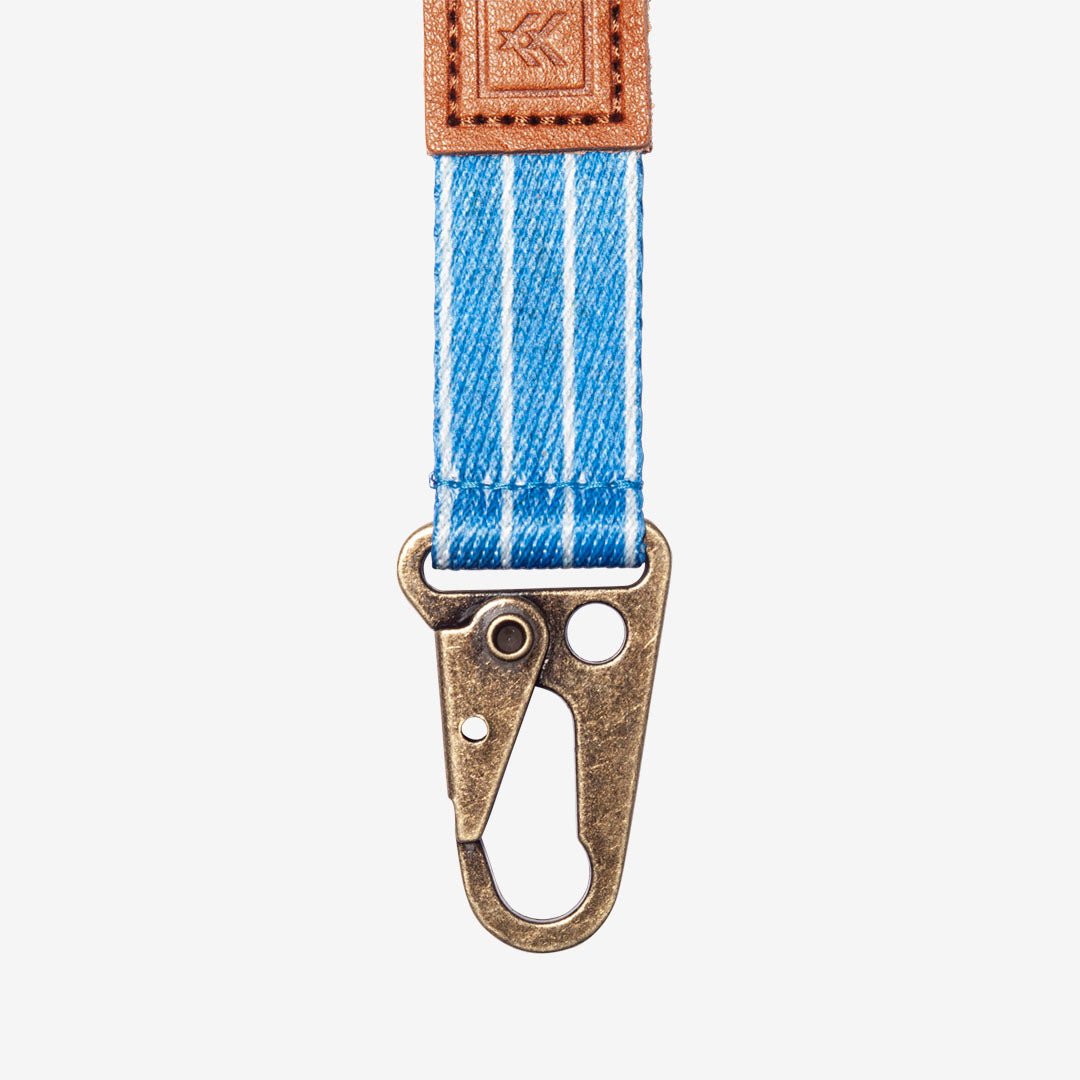 Blue striped keychain clip