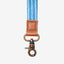 Blue pin-striped wrist lanyard