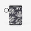 Black and white leaf botanical elastic wallet
