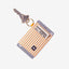 Orange and cream striped elastic wallet