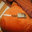 Orange and cream striped wrist lanyard