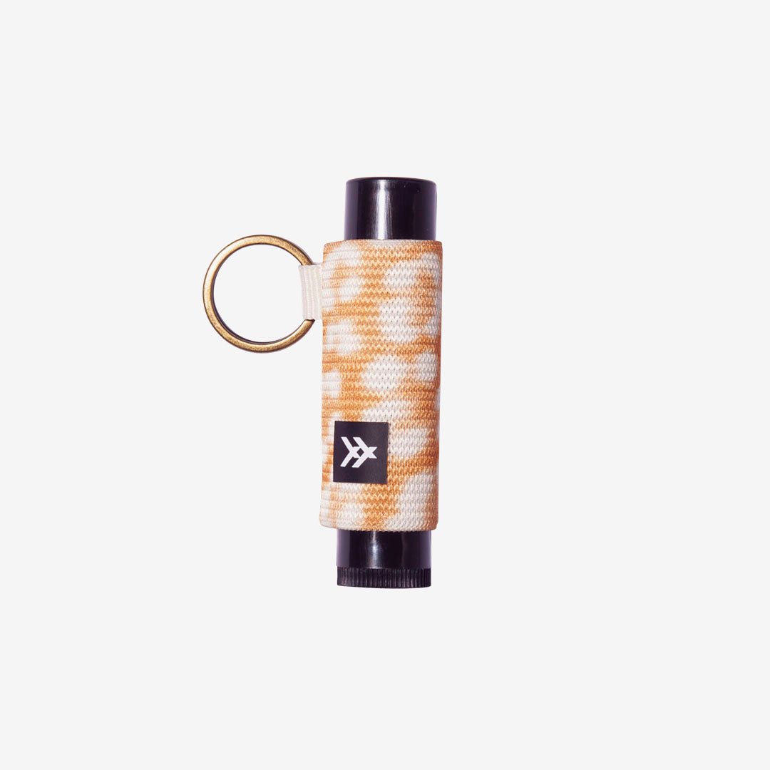 Orange and cream leopard print lip balm holder