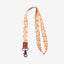 Orange and cream leopard print neck lanyard