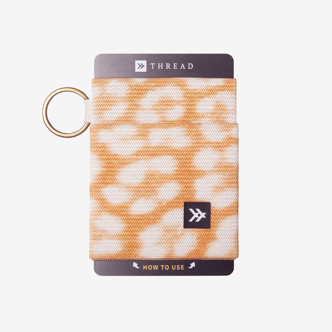 Orange and cream leopard print elastic wallet