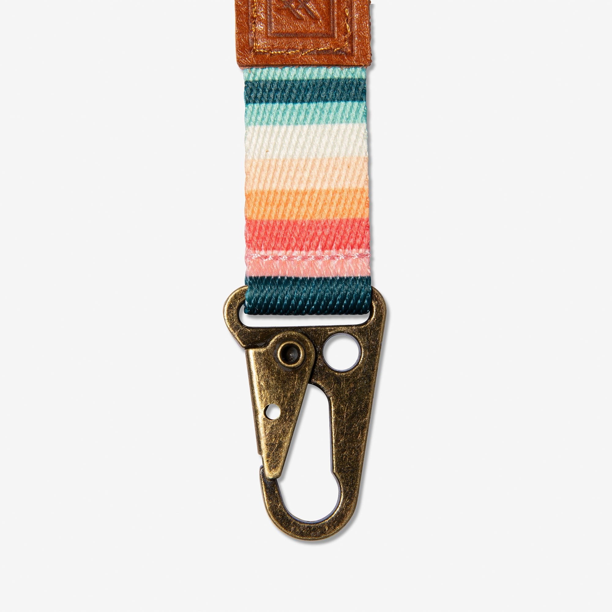 Jewel-tone striped keychain clip