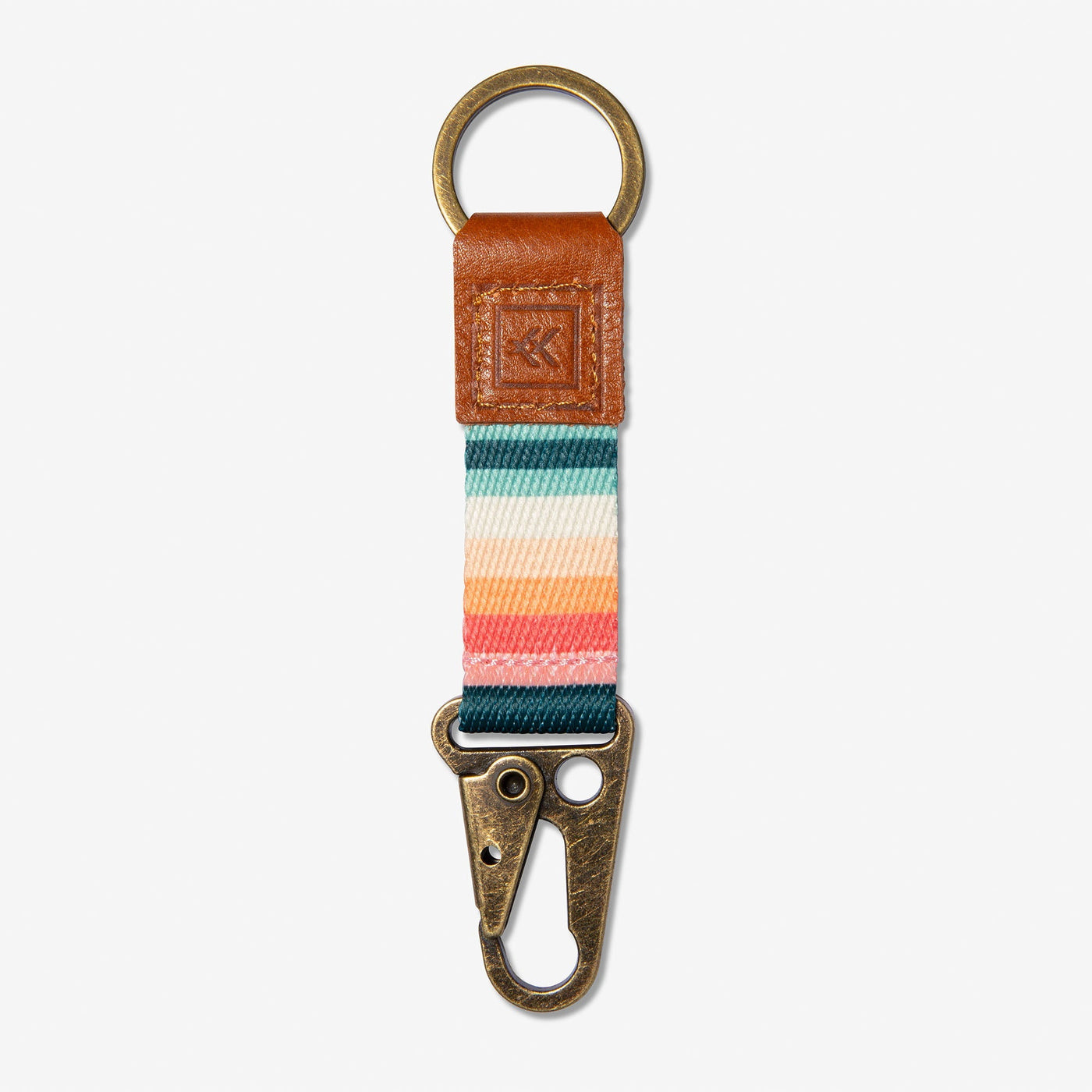 Jewel-tone striped keychain clip