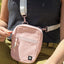 Pink cordueroy crossbody bag