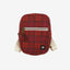 Red plaid corduroy crossbody bag