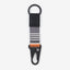 Black, white, and brown striped keychain clip