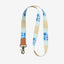 Blue and tan striped neck lanyard