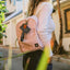 Pink and white floral mini backpack