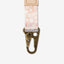 Pink and white floral keychain clip