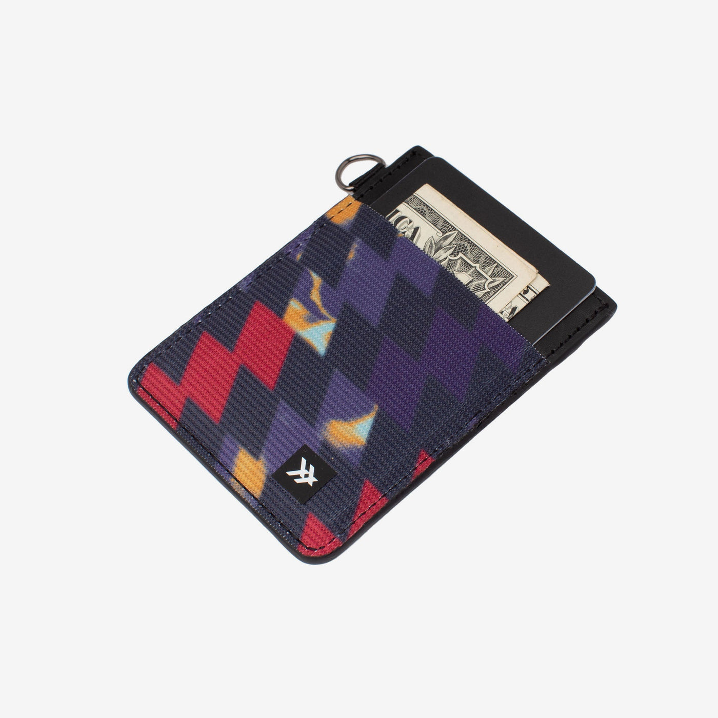 Red and black zig-zag  vertical wallet